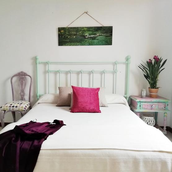Cabecero de forja Antic en color mint para cama 150 cm | Bohemian and chic